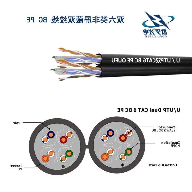 双鸭山市U/UTP6类双4对非屏蔽室外电缆(23AWG)