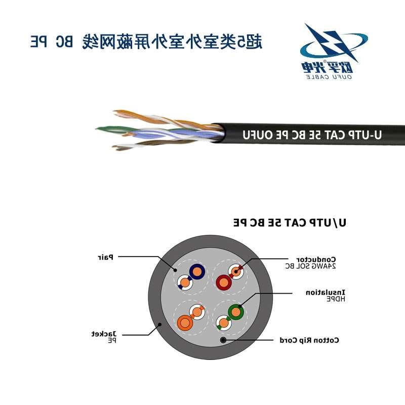 桂林市U/UTP超5类4对非屏蔽室外电缆(23AWG)